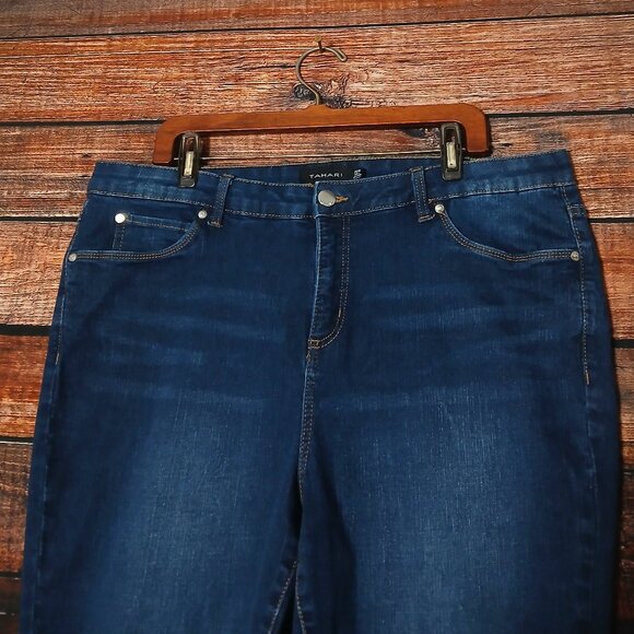 Tahari Jeans Plus Size 20 W Chloe Skinny Ankle Fit Solution Blue Denim Stretch - Picture 4 of 9